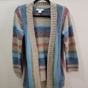 LIZ CLAIBORNE multicolor open front cardigan med petite